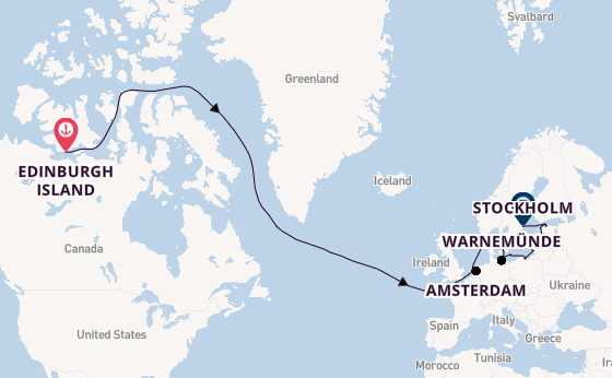 Transatlantic from Edinburgh Island, Canada with the Seven Seas Voyager