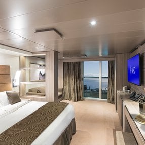 Come aboard the undefined and discover one of 72 cabin categories on a total of 16 decks that can accommodate 5336 passengers. Choose your dream cabin and feel at home on board the undefined!