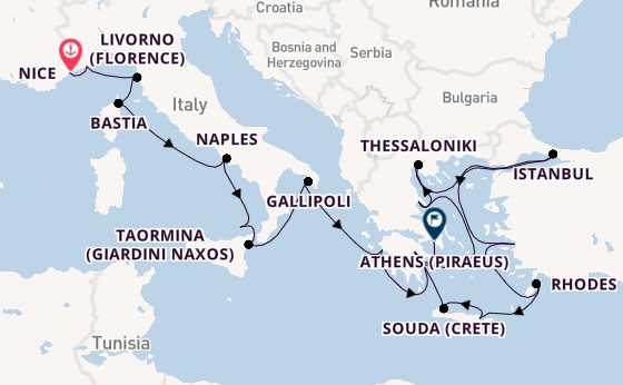 Mediterranean Sea from Nice, France with the Silver Shadow