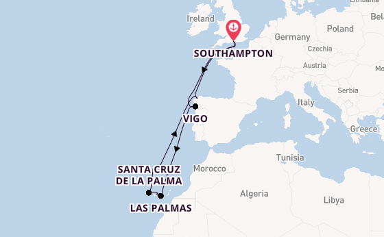 Canary Islands from Southampton, England with the Balmoral