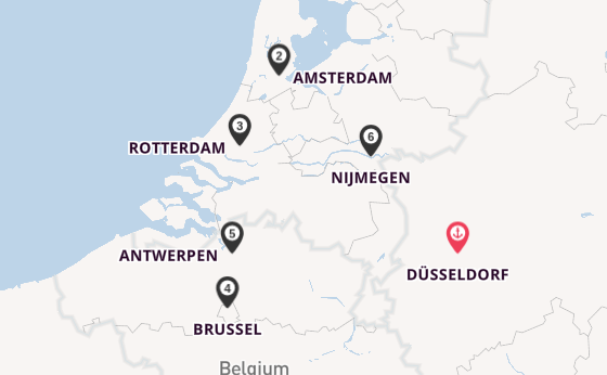 Rijn vanaf Düsseldorf, Duitsland met de VIVA ONE