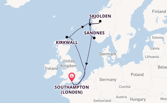 Verenigd Koninkrijk vanaf Southampton (Londen), Engeland met de MSC Meraviglia