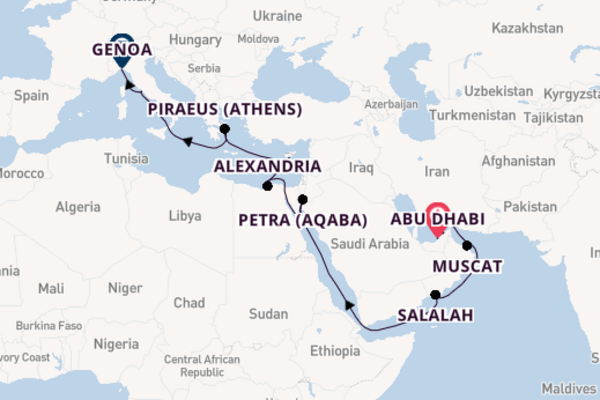 Mediterranean From Abu Dhabi with the Costa Toscana