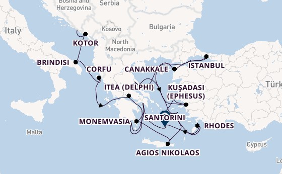 Eastern Mediterranean from Dubrovnik, Croatia with the Seabourn Ovation 