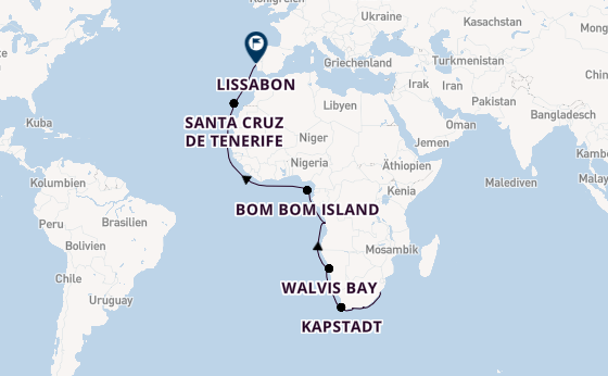 Afrika ab Durban, Südafrika auf der VASCO DA GAMA