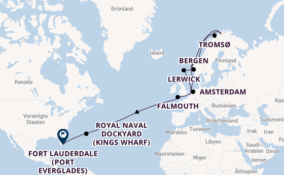 Transatlantik ab Rotterdam, Niederlande auf der Rotterdam