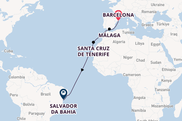 Transatlantic from Barcelona, Spain with the MSC Virtuosa