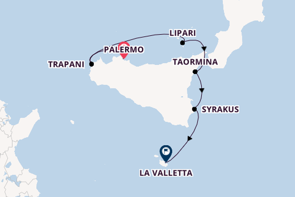 Westliches Mittelmeer ab Palermo, Sizilien auf der Le Boréal