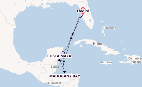 Westliche Karibik ab Tampa, Florida, USA auf der Radiance of the Seas