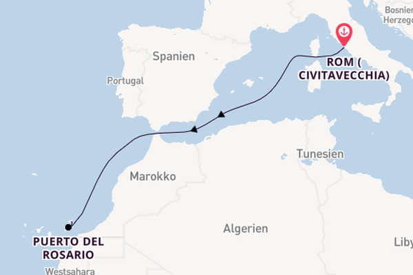 Kanarische Inseln ab Rom (Civitavecchia), Italien auf der MSC Fantasia