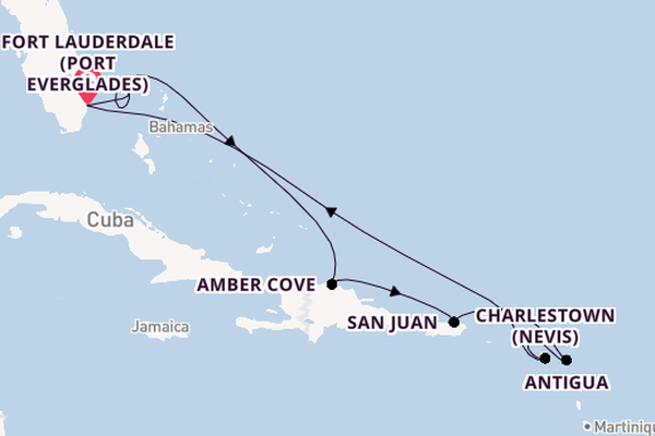 Caribbean from Fort Lauderdale (Port Everglades), Florida, USA with the Enchanted Princess