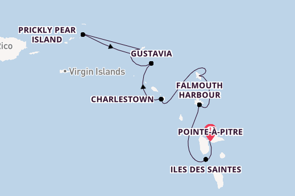 Caribbean vanaf Pointe-à-Pitre, Guadeloupe met de Le Ponant