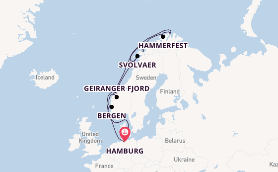 Noorwegen vanaf Hamburg, Duitsland met de VASCO DA GAMA