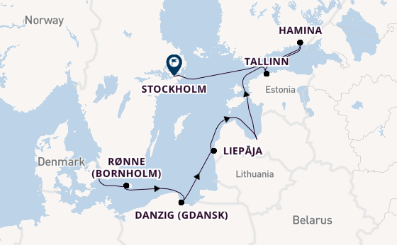 Baltic Sea from Copenhagen, Denmark with the Seven Seas Mariner