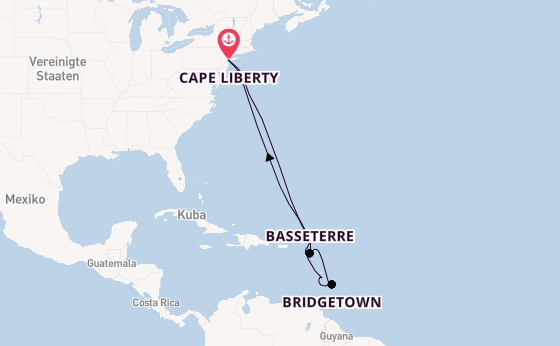 Karibik ab Cape Liberty, New Jersey auf der Odyssey of the Seas