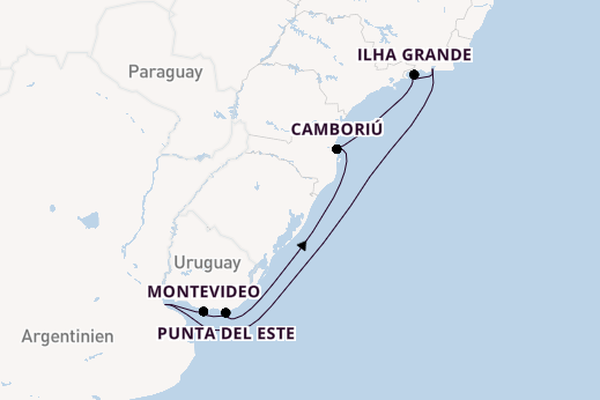 Südamerika ab Rio de Janeiro, Brasilien auf der Costa Serena