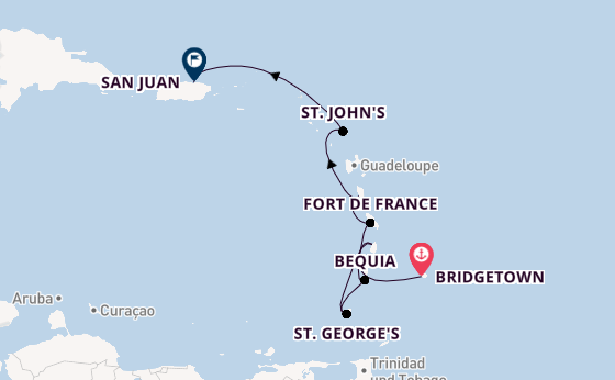 Südliche Karibik ab Bridgetown, Barbados auf der Silver Ray