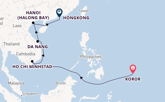 Zuidoost-Azië vanaf Koror, Palau met de HANSEATIC spirit