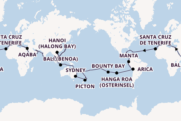 MSC Weltreise 2028 ab Rom, Italien