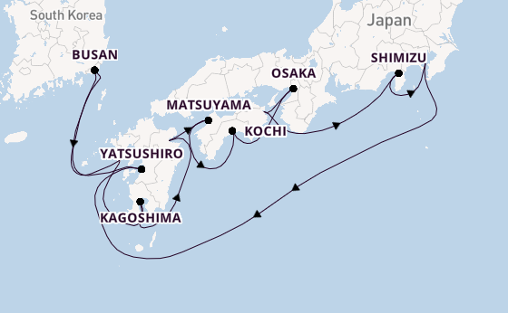 Japan vanaf Tokio, Japan met de Diamond Princess