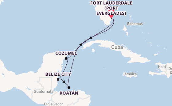 Western Caribbean from Fort Lauderdale (Port Everglades), Florida, USA with the Regal Princess