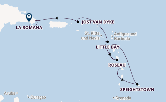 Karibik ab Fort de France, Martinique auf der Le Champlain