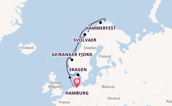 Noorwegen vanaf Hamburg, Duitsland met de VASCO DA GAMA