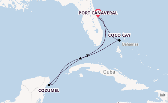 Caribbean from Port Canaveral, Florida, USA with the Adventure of the Seas