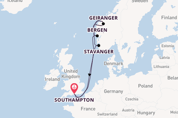 Norway from Southampton, England with the Celebrity Apex