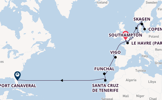 Transatlantic from Southampton, England with the Sky Princess 