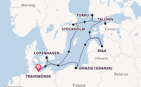 Europe from Travemünde, Germany with the EUROPA