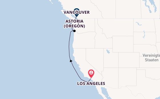 USA Westküste ab Los Angeles, USA auf der Celebrity Summit