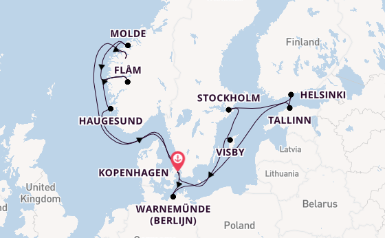 Noorwegen vanaf Kopenhagen, Denemarken met de EXPLORA IV