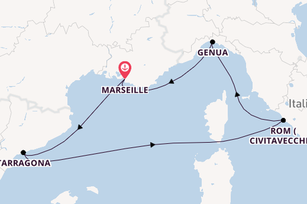 Westliches Mittelmeer ab Marseille, Frankreich auf der MSC Magnifica