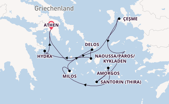 Östliches Mittelmeer ab Athen, Griechenland auf der Le Champlain