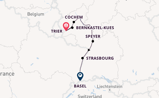 Rhine River, Europe from Trier, Germany with the Viking Annar