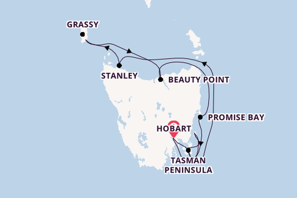 Australien ab Hobart (Tasmanien), Australien auf der Le Jacques Cartier