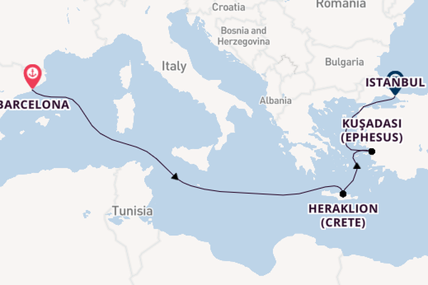 Mediterranean from Barcelona, Spain with the Queen Victoria