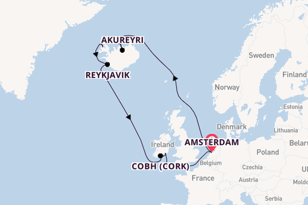 Arctica vanaf Amsterdam, Nederland met de Celebrity Eclipse