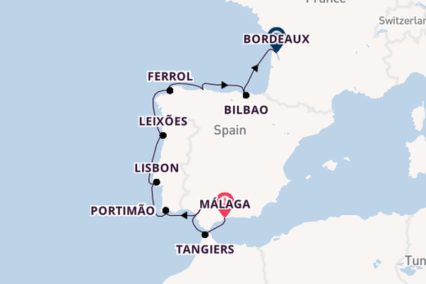 Portugal from Málaga, Spain with the Scenic Eclipse II