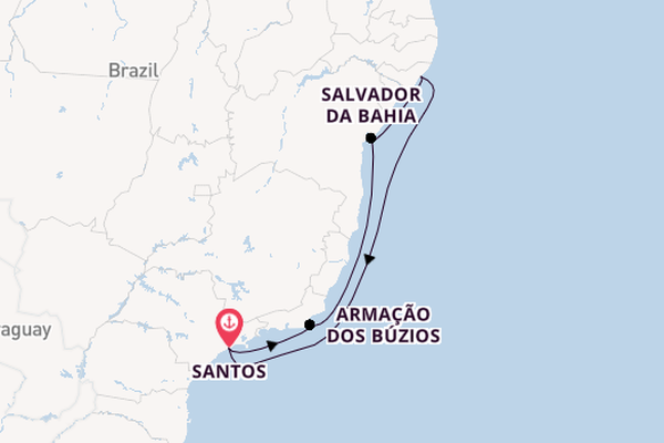 Brazil from Santos, Brazil with the MSC Virtuosa