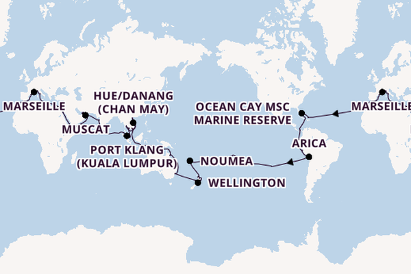 World Cruise from Barcelona, Spain with the MSC Magnifica