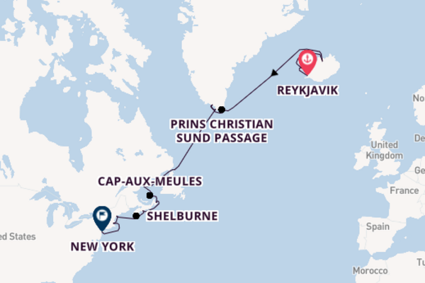 trans-Atlantisch vanaf Reykjavik, IJsland met de Seabourn Ovation