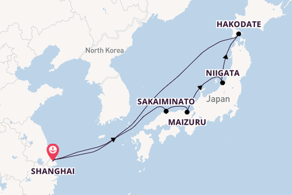 Japan vanaf Shanghai, China met de Spectrum of the Seas