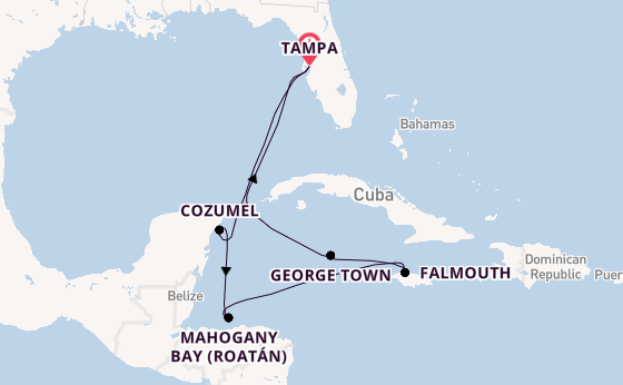 Western Caribbean from Tampa, Florida, USA with the Brilliance of the Seas