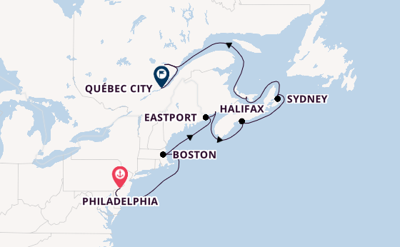 East Coast USA from Philadelphia, Pennsylvania, USA with the Norwegian Pearl