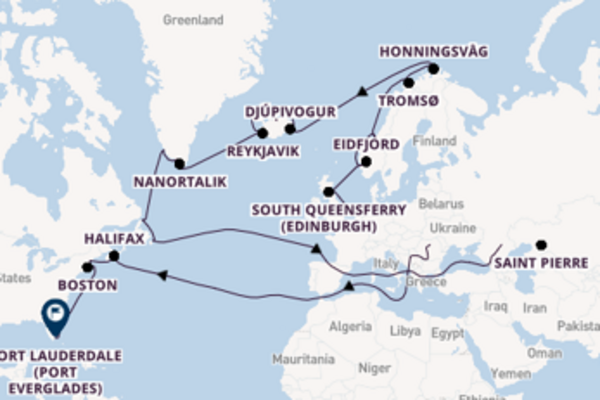 Transatlantic & Repositioning from Ijmuiden (Amsterdam), Netherlands with the Volendam