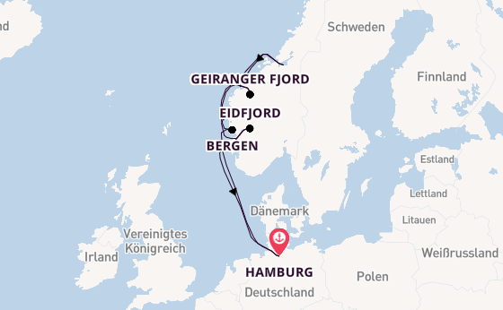 Norwegen ab Hamburg auf AIDAprima