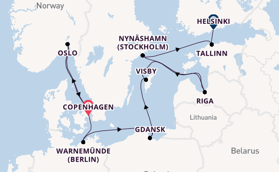 Norway from Copenhagen, Denmark with the Norwegian Sun
