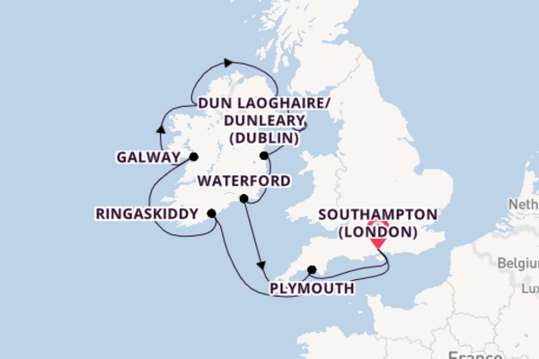 British Isles from Southampton with the Vista